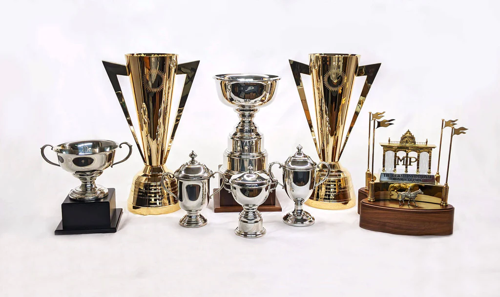 Silver and pewter trophies for tournaments and competitions